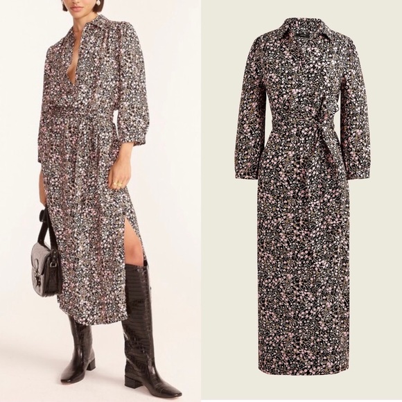 J. Crew Dresses & Skirts - NWOT $158 J.Crew Sz 6 Tie-Waist Shirtdress in Fall Garden Floral